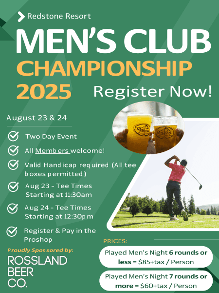 Redstone Golf Tourny Men's Club Championship August