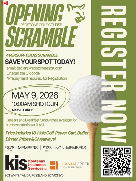 Redstone Resort Golf Course Opening Scramble Tourney