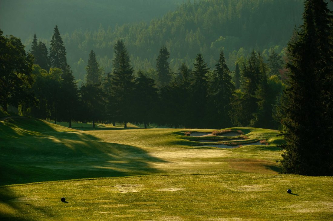 Hole 1 at Redstone Golf Resort Rossland BC