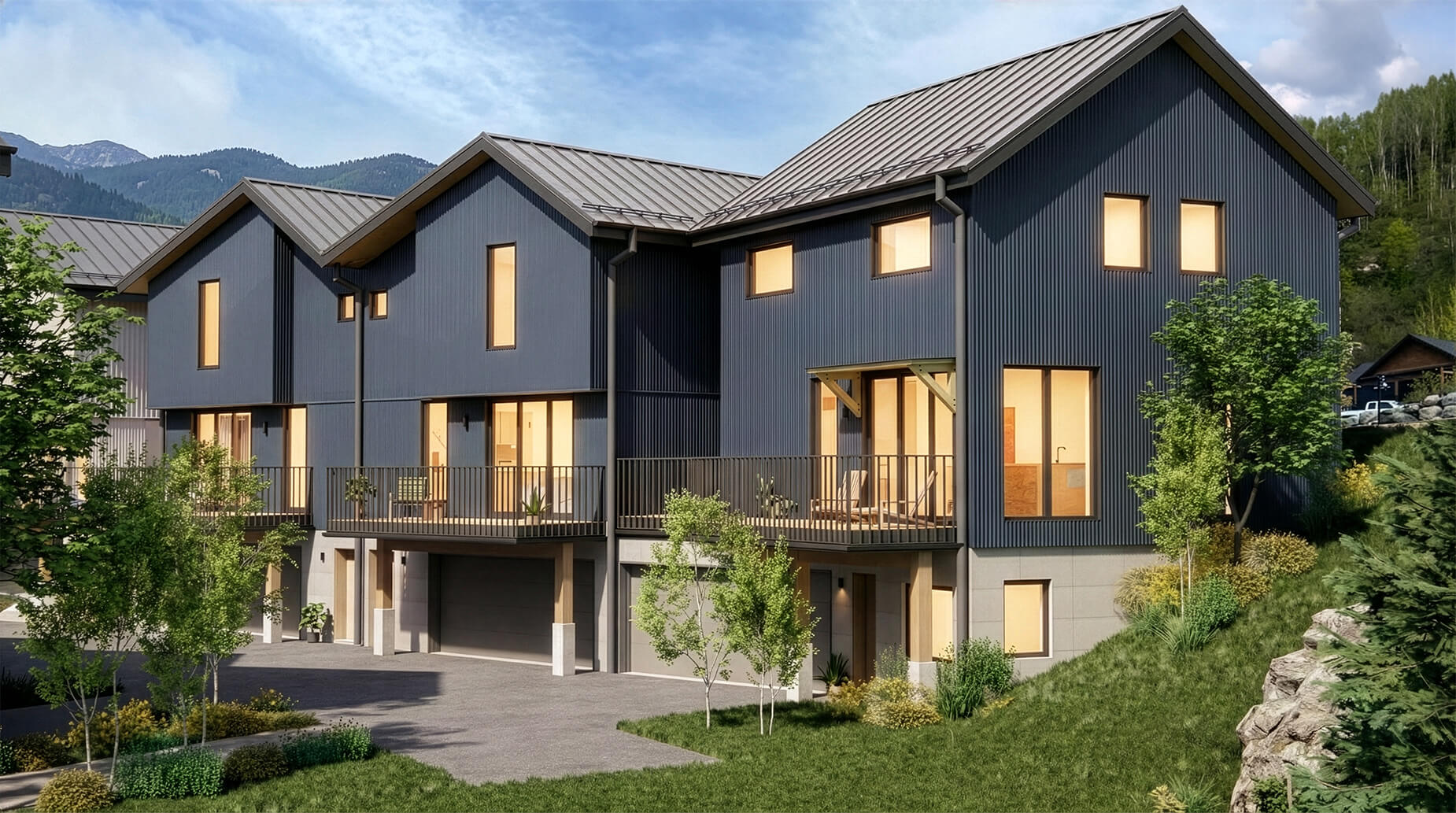Modern luxury mountain homes for sale in Rossland BC. Live On A Golf Course in British Columbia