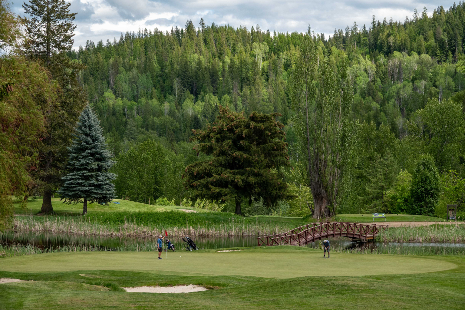 Calm mountain golf course layout in the Kootenay region